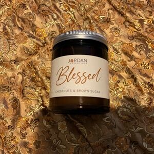 “Blessed” Candle in Chestnuts & Brown Sugar scent -Jordan Essentials
